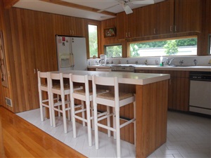 Custom cabinets and counter tops in kitchen